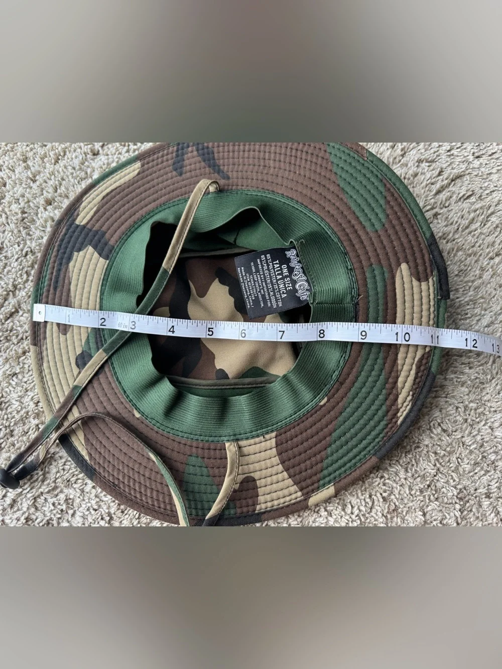 Rainforest Cafe Kids Camo Boonie Safari Hat One Size Adjustable Chin Strap